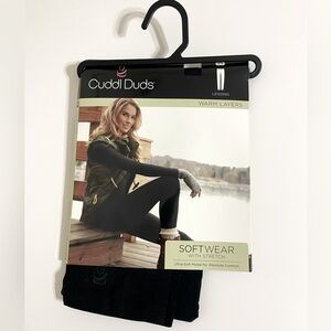 New CUDDL DUDS Black Softwear Modal Stretch Warm Layer Legging Size Medium